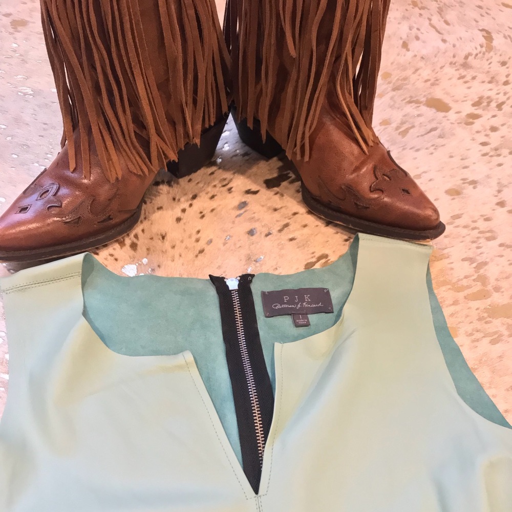 PJK Patterson J. Kincaid 100% leather top!